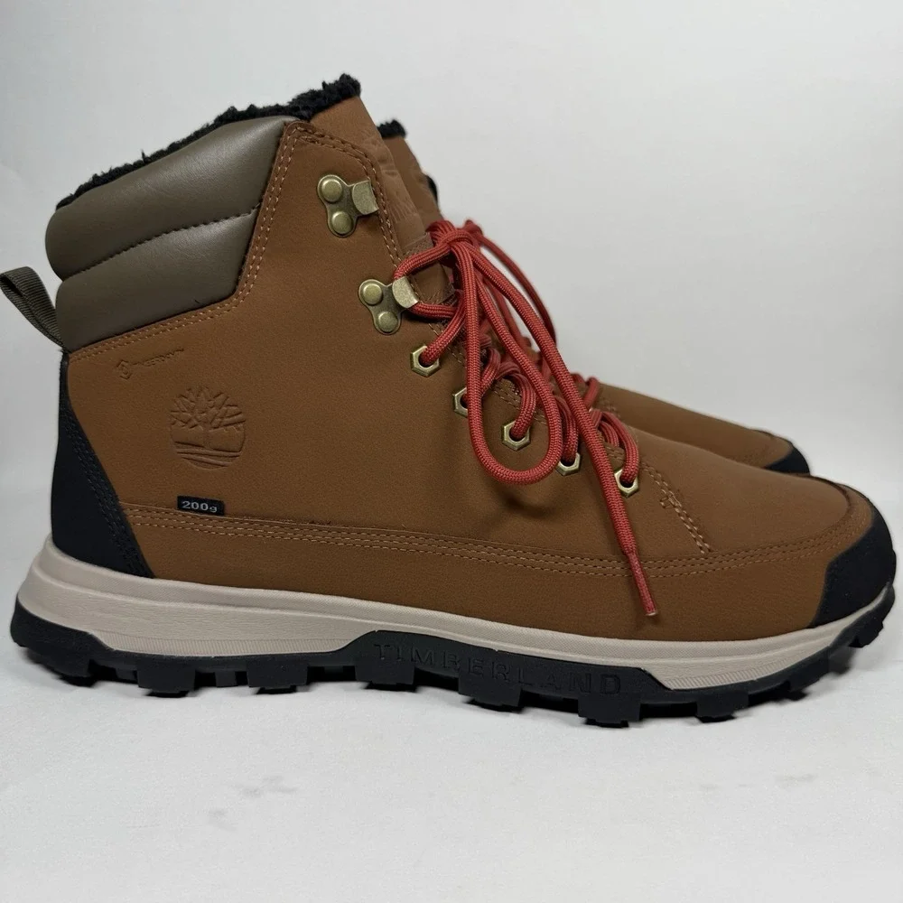 NEW Timberland Men's Size US 12 Rust Leather Treeline Waterproof Insulated Boots